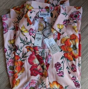 Express Slim Fit Long Sleeve Portofino Shirt